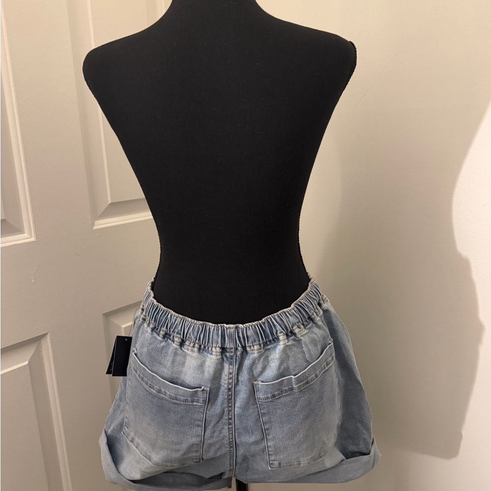 Casual Light Blue Women's Jean Shorts - Picture 4 of 5